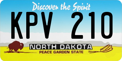 ND license plate KPV210
