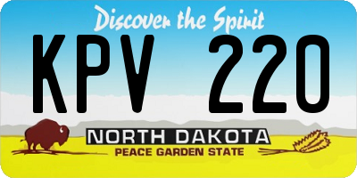 ND license plate KPV220