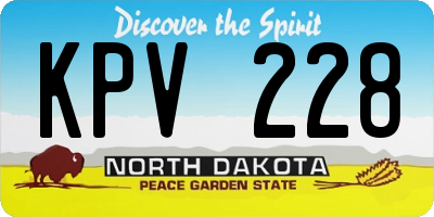 ND license plate KPV228