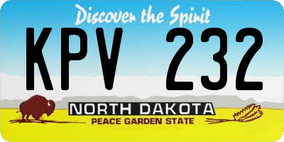 ND license plate KPV232