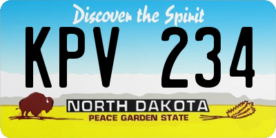 ND license plate KPV234