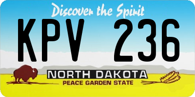 ND license plate KPV236