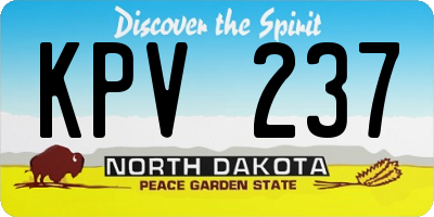 ND license plate KPV237