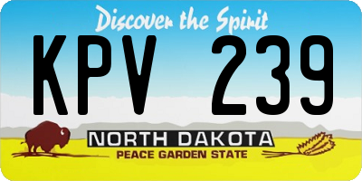 ND license plate KPV239