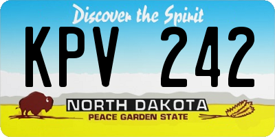 ND license plate KPV242