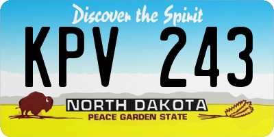 ND license plate KPV243