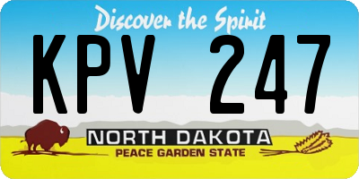 ND license plate KPV247