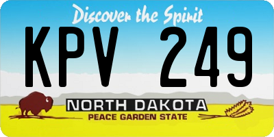ND license plate KPV249