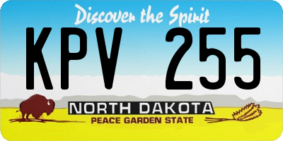 ND license plate KPV255