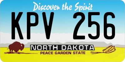 ND license plate KPV256