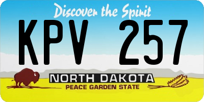 ND license plate KPV257