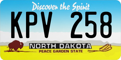 ND license plate KPV258