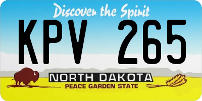 ND license plate KPV265
