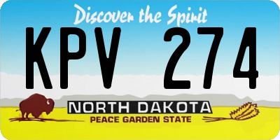 ND license plate KPV274