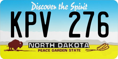 ND license plate KPV276
