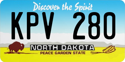 ND license plate KPV280
