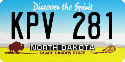 ND license plate KPV281