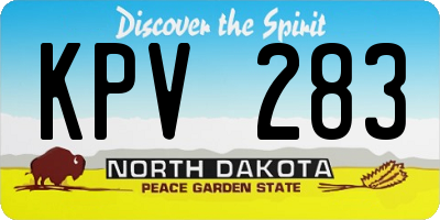 ND license plate KPV283