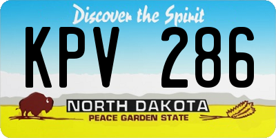 ND license plate KPV286
