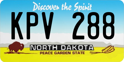 ND license plate KPV288