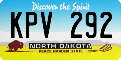 ND license plate KPV292