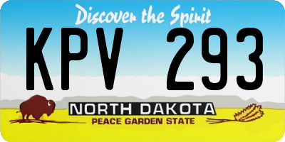 ND license plate KPV293