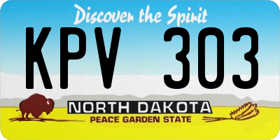ND license plate KPV303