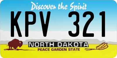 ND license plate KPV321