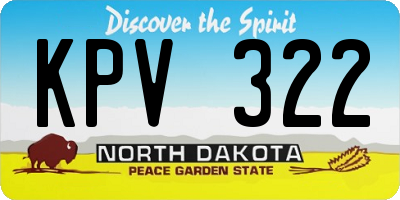 ND license plate KPV322