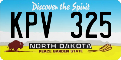 ND license plate KPV325
