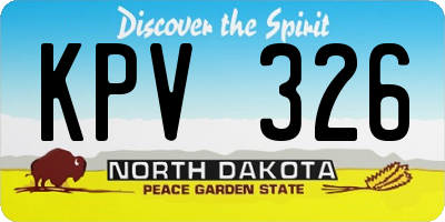 ND license plate KPV326