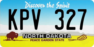 ND license plate KPV327