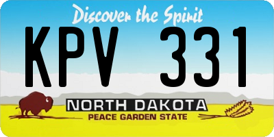 ND license plate KPV331