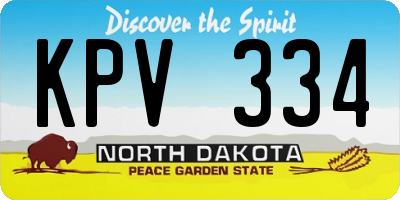 ND license plate KPV334