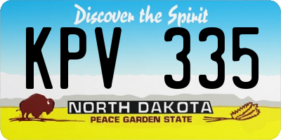 ND license plate KPV335