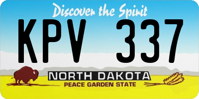 ND license plate KPV337
