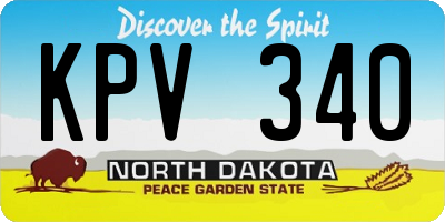 ND license plate KPV340