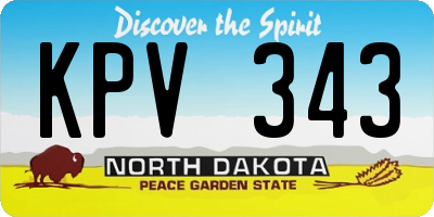 ND license plate KPV343