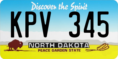 ND license plate KPV345
