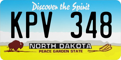 ND license plate KPV348