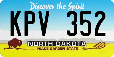 ND license plate KPV352