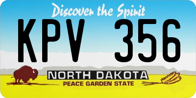 ND license plate KPV356