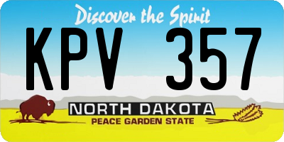 ND license plate KPV357