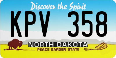 ND license plate KPV358