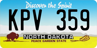 ND license plate KPV359