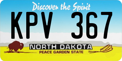 ND license plate KPV367