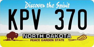 ND license plate KPV370