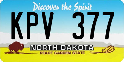 ND license plate KPV377