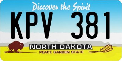 ND license plate KPV381