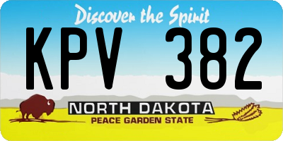 ND license plate KPV382